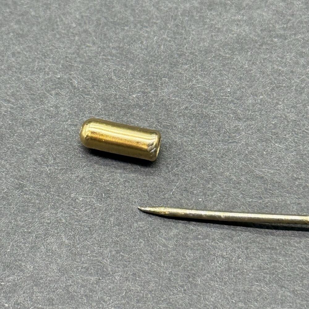 Vintage Gold Tone Oval Locket Stick Pin Etched Starburst Celestial Lapel Hat Pin - Picture 6 of 8